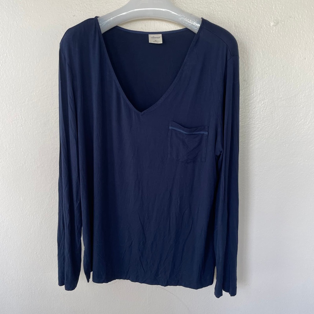 Soma Size XL SOFT V Neck Navy Top - Picture 10 of 10